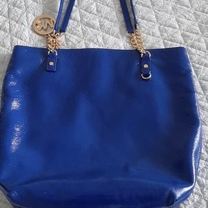 Michael Kors Jet Set tote in cobalt blue patent